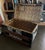Wood Antique Steamer Trunk Dome Top Embossed Metal Finish With Wheels For Sale - Image 7 of 10