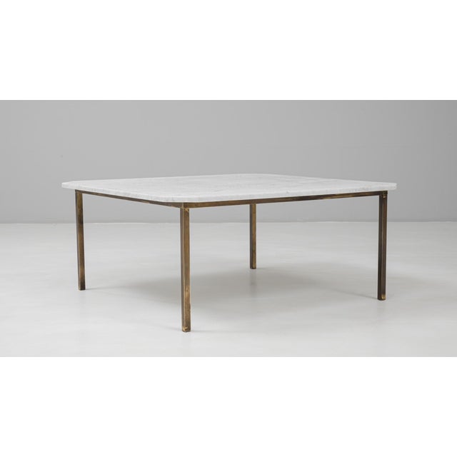 20th Century Italian Brass Coffee Table With Marble Top For Sale - Image 11 of 18