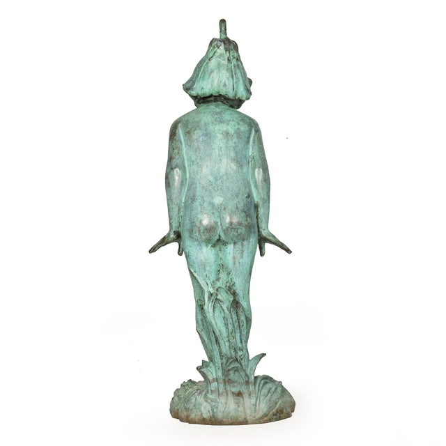 Roman Bronze Works American Art Nouveau Bronze Sculpture of “Wildflower” by Edward Berge For Sale - Image 4 of 18