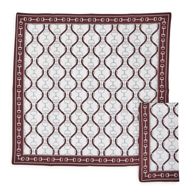 Horse Bridle Cotton Napkins - Set/4 For Sale In Chicago - Image 6 of 7