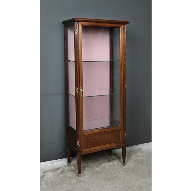 Louis XVI Style Mahogany Display Cabinet, 1930s For Sale - Image 6 of 18