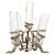 Art Nouveau 5 Branches Center Piece Cut Glass Vases For Sale