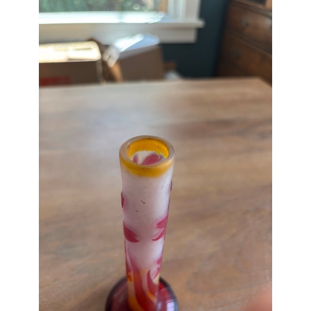 Late 19th Century Gorgeous Multi-Layered Emile Galle Signed Stick Vase For Sale In Seattle - Image 6 of 7