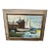 Mid Century Painting of Sailboats in Harbor For Sale