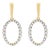 14K Yellow Gold Graduating 1/2 Cttw Diamond Oval Dangle Earrings, Pair For Sale