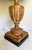 Vintage Neoclassical Whitewashed Carved Wood Urn Table Lamp With Black Shade For Sale In Los Angeles - Image 6 of 11