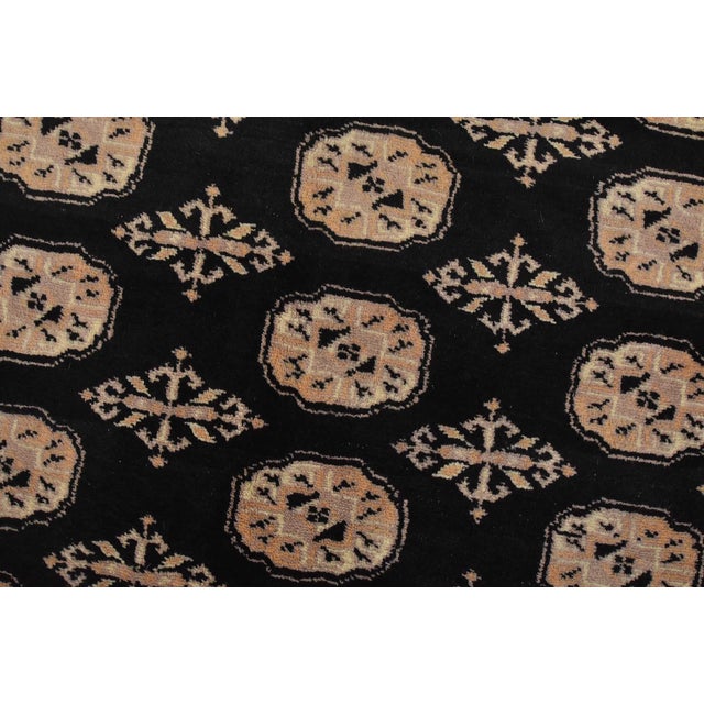 2020s Bokhara Rug 9’2” X 12′ Black Wool Tribal Hand-Knotted Oriental Carpet For Sale - Image 5 of 13