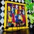 Signed Haitian Market Scene Folk Art Painting in Yellow Frame, 26" For Sale In Boston - Image 6 of 11
