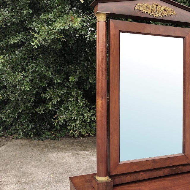 19th Century French Empire Period Mahogany Dresser With Mirror For Sale - Image 10 of 15