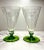 Early 20th Century Early 20th Century Crystal Needle Etch Green Footed Tumblers- Set of 2 For Sale - Image 5 of 6
