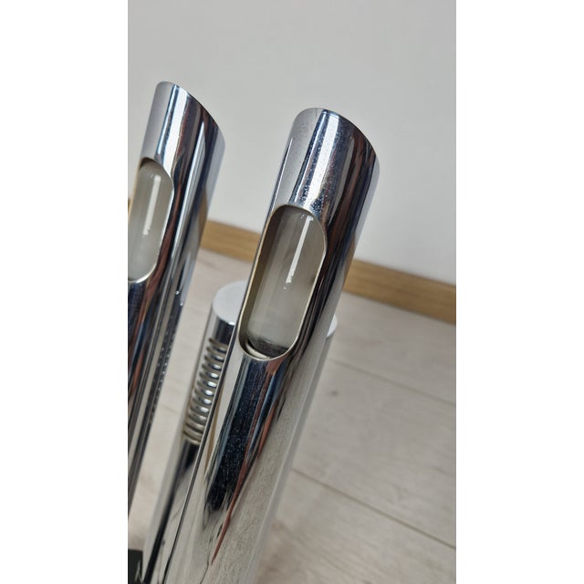 Table Lamp Mod T443 in Chrome with Four Lights by Mario Faggian for Lights, 1954 For Sale - Image 6 of 16