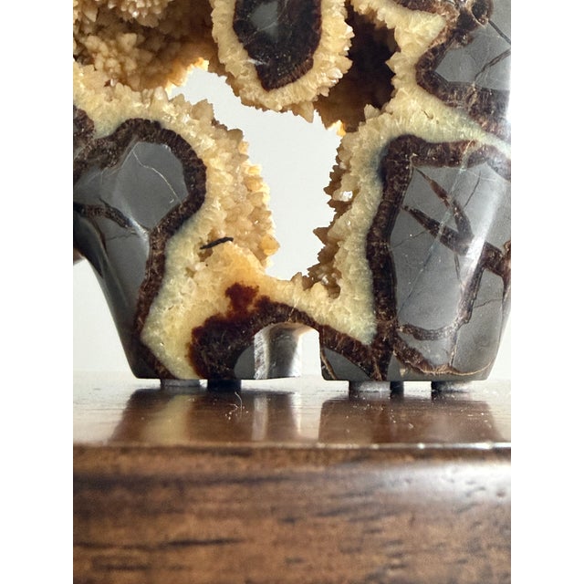 Calcite Crystal Septarian Buffalo Sculpture Carved Stone Masculine Rugged For Sale - Image 9 of 17