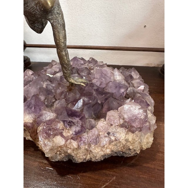 Metal Simone Di Gesaro, Acrobatic Jump, Bronze on Amethyst Base, 1970s For Sale - Image 7 of 17