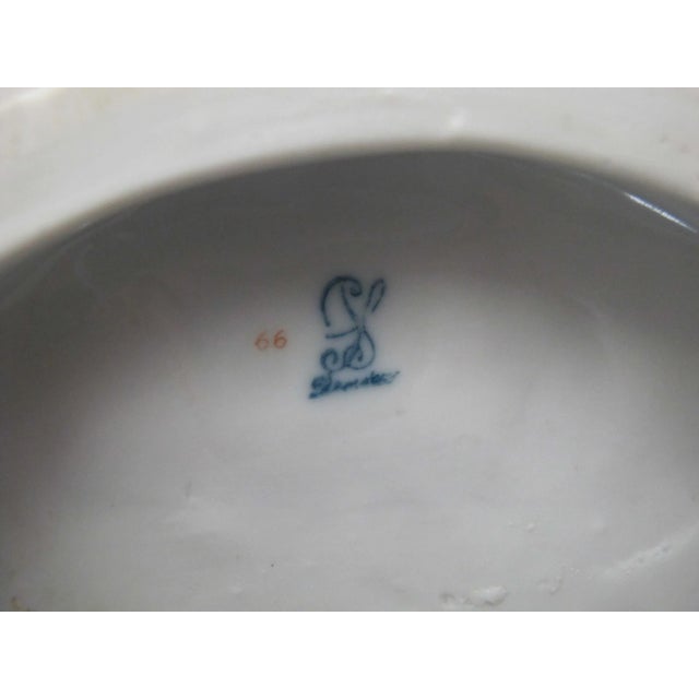 Green Dresden Couple With Flute Player & Goat Porcelain Figurine For Sale - Image 8 of 9