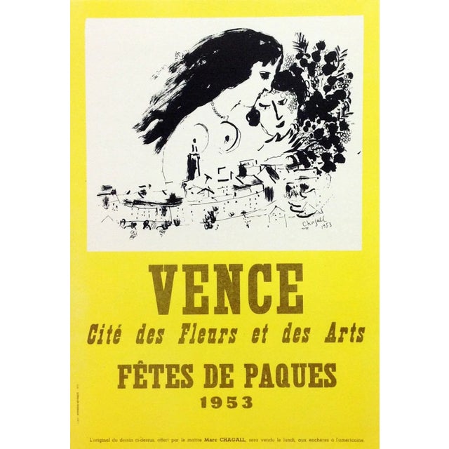 Title: Vence, fetes de paques 1953 Artist: Marc Chagall Country: Russia Medium: Lithograph Paper size: 12.5 X 9.5 inch...