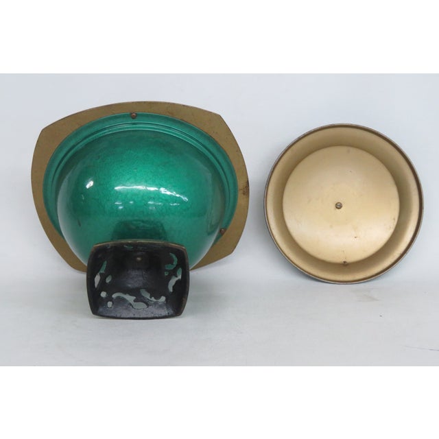 Mid Century Judaica Israeli Enamel Lidded Brass Serving Bowl Pedestal Dish 5003b For Sale In Miami - Image 6 of 14