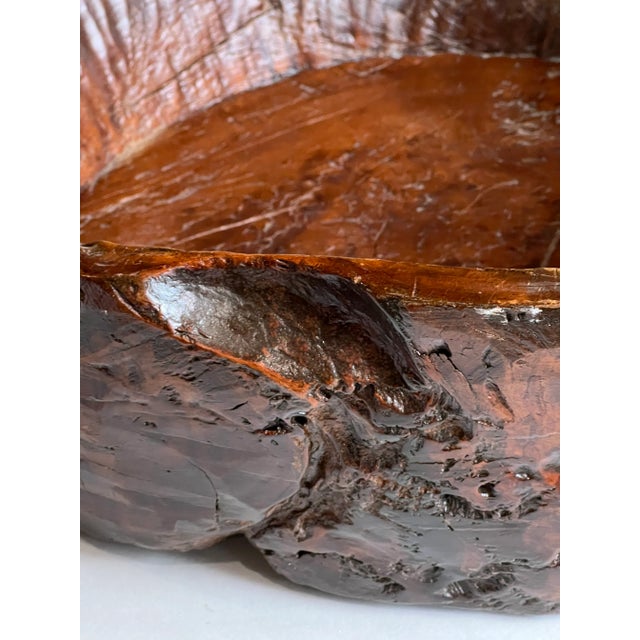 Wood Ancient Carved Wood Bowl From China For Sale - Image 7 of 10