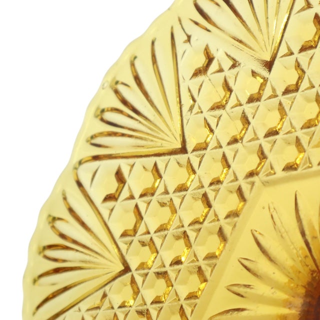 Art Deco Amber Cake Stand in Depression Glass For Sale - Image 8 of 16
