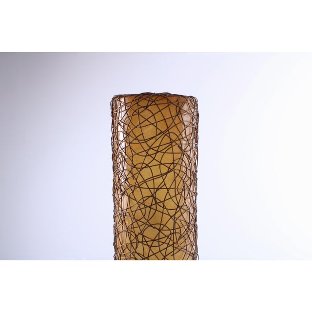 Large Ibiza Style Wicker and Fiberglass Floor Lamp, 1990s For Sale - Image 12 of 17