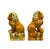 Pair Chinese Tri-Color Mustard Yellow Glaze Fengshui Lions Foo Dogs For Sale - Image 4 of 15