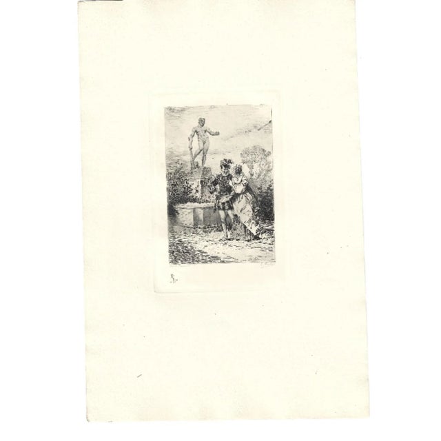 The hercules mesquin - from les dames galantes is an original b / w etching on laid ivory-colored paper, by émile boilvin....