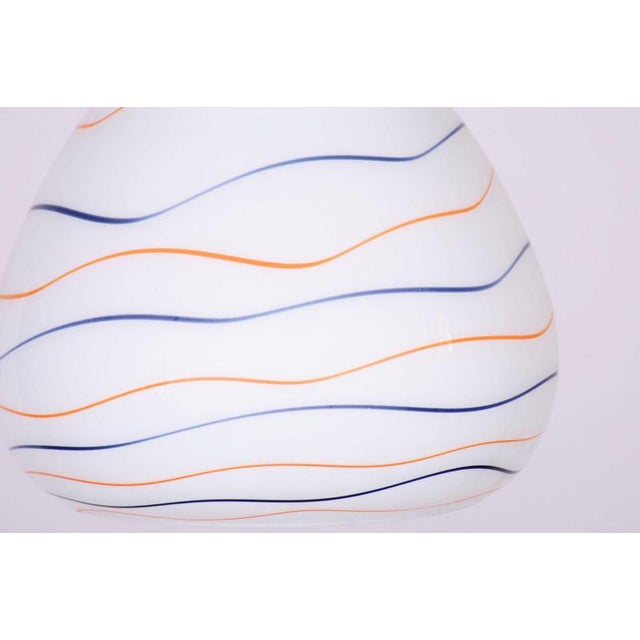 Mid-Century Czech Chromed Steel and Milk Glass Pendant Light, 1960s For Sale - Image 6 of 12