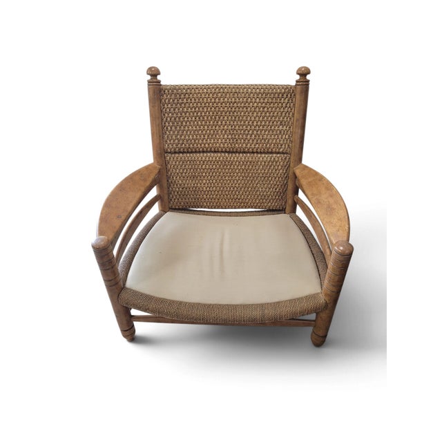 Maitland-Smith British Colonial Cane Lounge Chair & Ottoman, C. 1990 For Sale - Image 11 of 16