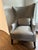 Bernhardt Kingston Gray High Back Lounge Chair With Nailhead Trim For Sale In Washington DC - Image 6 of 8