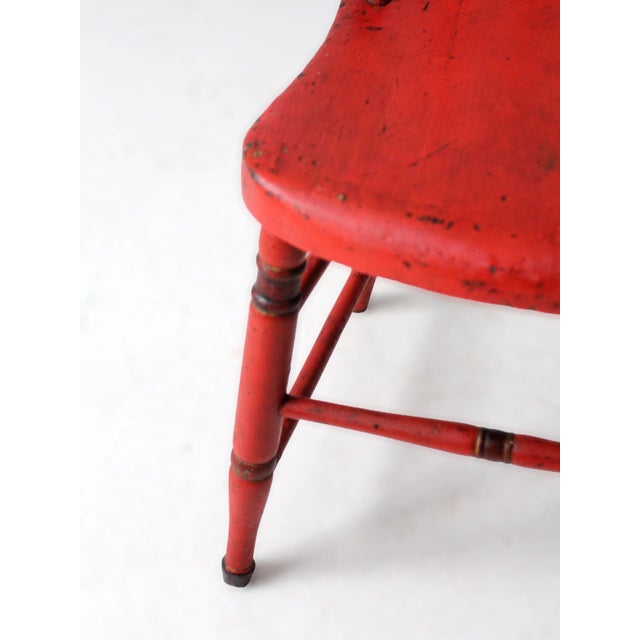 Antique Painted Bow Back Windsor Chair For Sale - Image 4 of 14