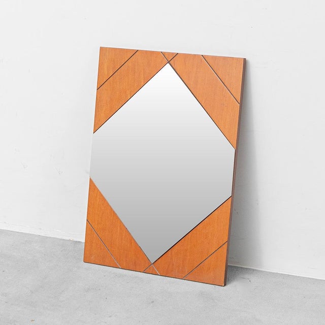 Vintage Wooden Wall Mirror, 1970s For Sale - Image 6 of 6