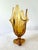 Lovely mid-century modern Amber color glass swung vase.