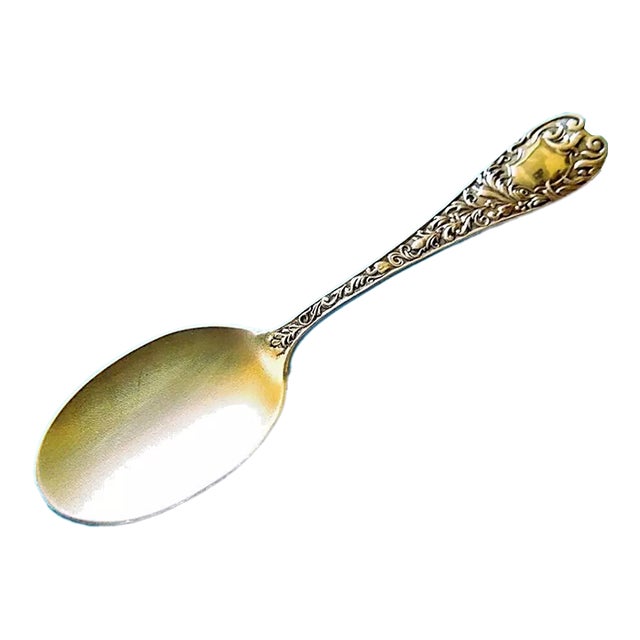 Early 1900s Whiting No. 5? Sterling Silver Chocolate Spoon - Engraved For Sale