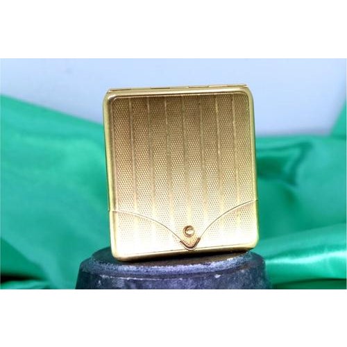 Metal Gold Matchbook Box with Guilloche Bands For Sale - Image 7 of 7