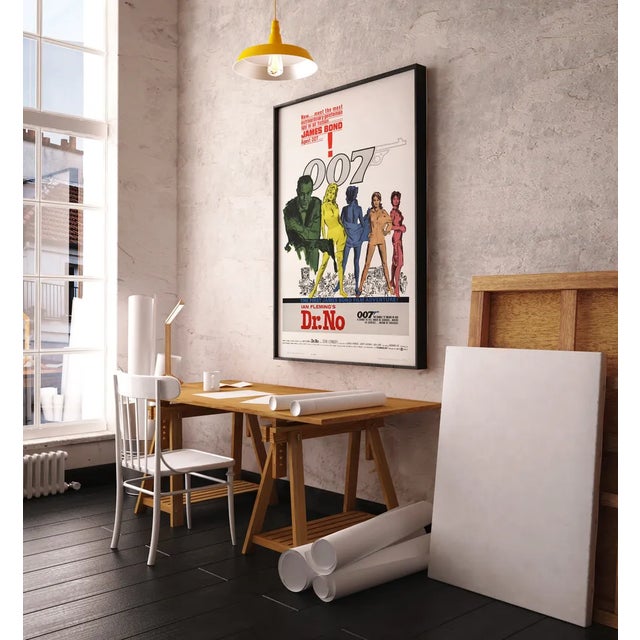 Mid-Century Modern James Bond "Dr. No" Original US One Sheet Movie Poster, 1962 For Sale - Image 3 of 4