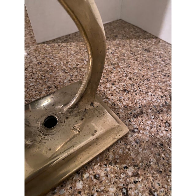 20th C. Mid-Century Modern Sculptural Solid Brass Shoe Shine Stand Footrest For Sale - Image 10 of 10