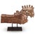 A striking hand-carved wooden horse from Gujarat, mounted on an iron stand. The piece showcases bold, stylised carving...