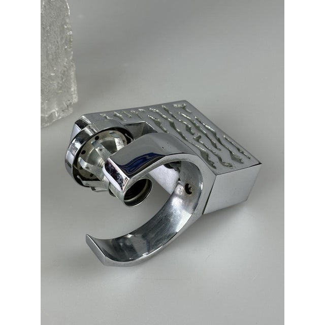 Brutalist Wall Light in Glass and Chrome, Germany, 1960s For Sale - Image 14 of 15