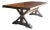 19th Century French Walnut X-Frame Refractory Farmhouse Dining Table For Sale