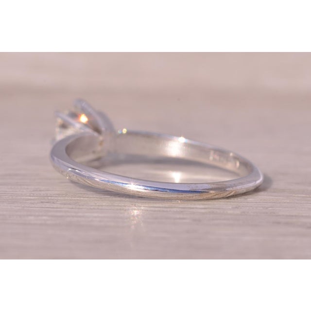The Trafford: White Gold Solitaire Engagement Ring with Natural Diamond For Sale In Philadelphia - Image 6 of 11