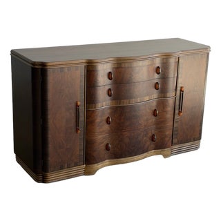 Vintage Art Deco Wavy Sideboard For Sale