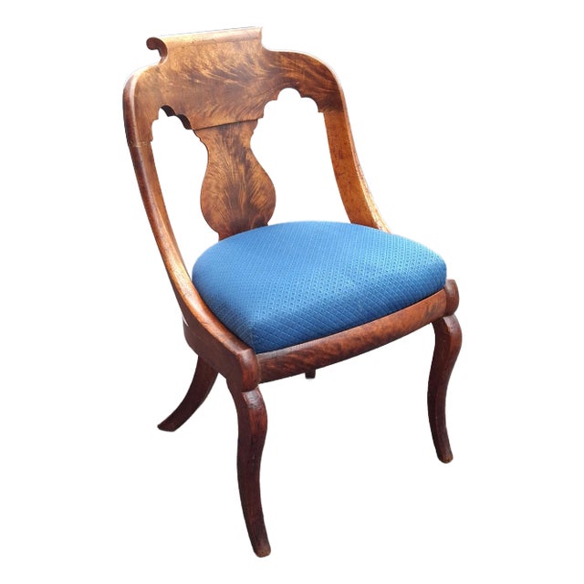 American Empire Boston Mahogany Girandole Chair, Circa 1860s For Sale