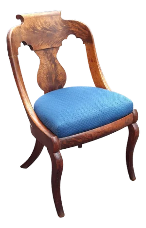 American Empire Boston Mahogany Girandole Chair, Circa 1860s