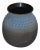 Mid-Century Modern Black & Blue American Raku Vase, Vessel Studio Art Pottery For Sale