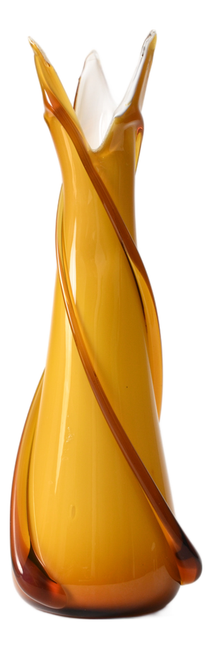 Vintage Italian Opaline Amber Glass Vase from Fratelli Betti, 1960s