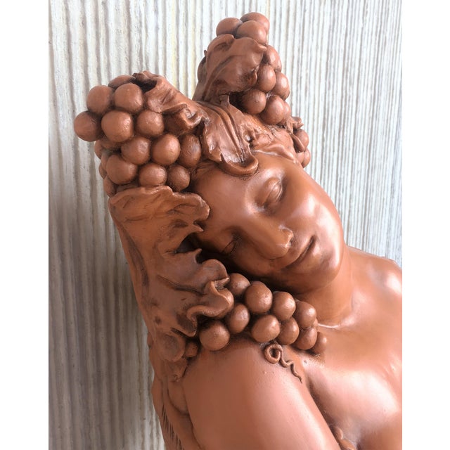 19th Century Spectacular Clay Goddess of Summer in a Matching Pedestal For Sale - Image 9 of 11