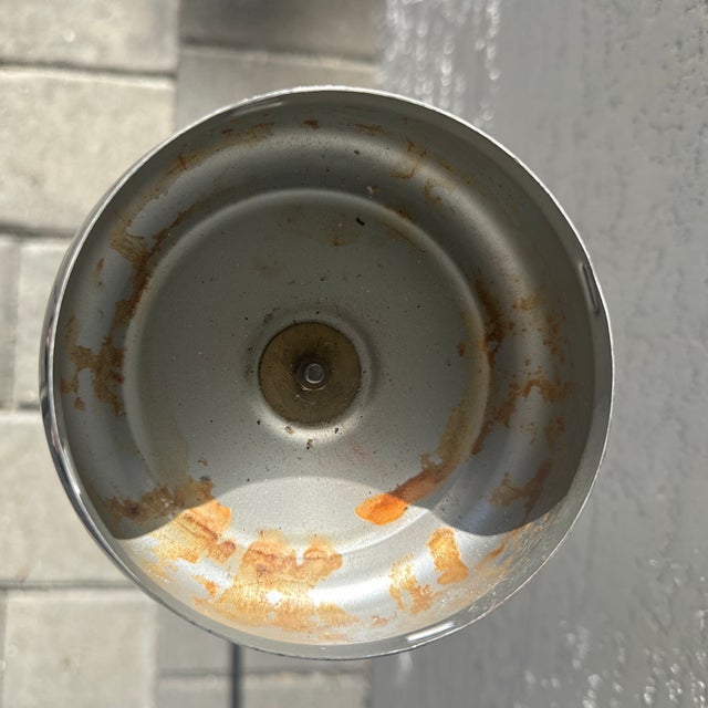 Vintage French Mid-Century Modern Standing Ashtray, Black & Brass, 1950s For Sale - Image 4 of 8