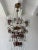 1930s Italian Tiered Tole White Roses Murano Drops Chandelier For Sale - Image 4 of 13