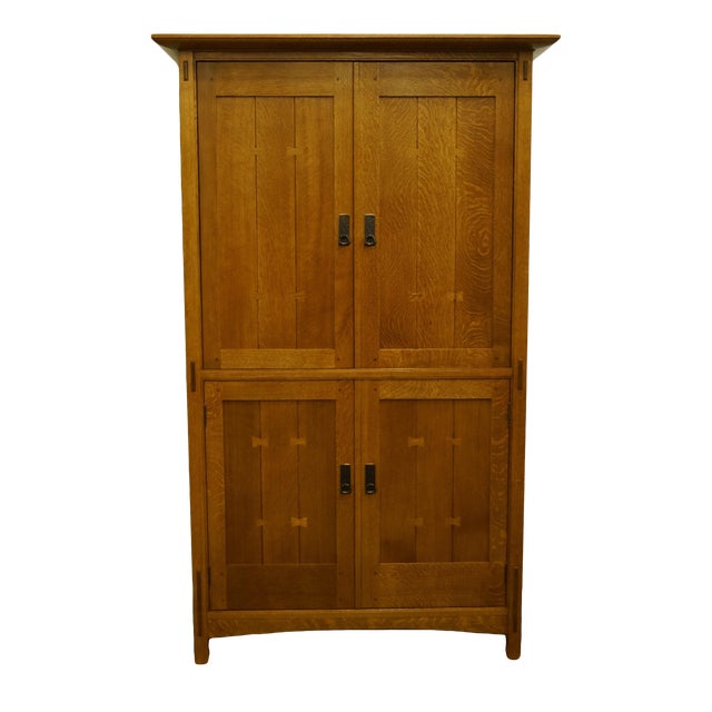 Stickley Furniture Solid Oak Mission Style Armoire Chairish
