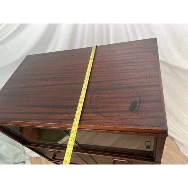 1910s Antique Macey File Cabinet Stacking With Bookcase Display Mahogany Four Drawers For Sale - Image 10 of 12