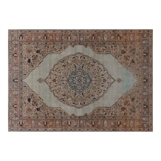 Antique Persian Tabriz Botanic Design Handmade Wool Carpet For Sale